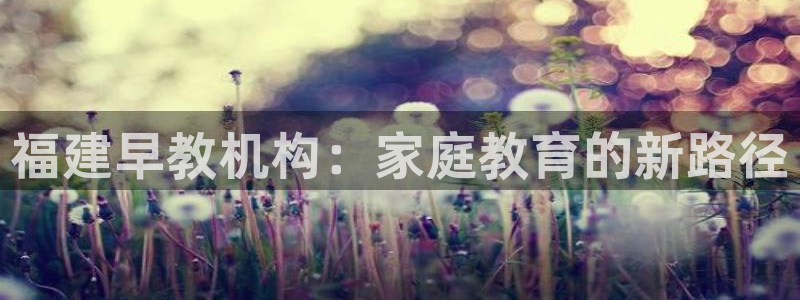 恒行2沈74OOO5:福建早教机构:家庭教育的新路径