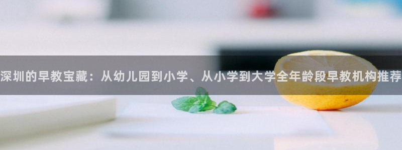 恒行2褚74OOO5：深圳的早教宝藏：从幼儿园到小学、从小学到大学全年龄段早教机