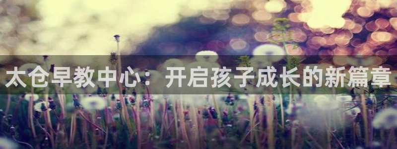 恒行娱乐河沂74ooo5程：太仓早教中心：开启孩子成长的新篇章