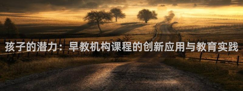 恒行2冯74OOO5：孩子的潜力：早教机构课程的创新应用与教育实践