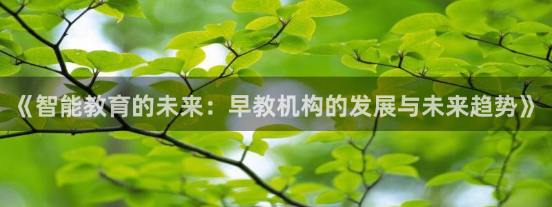 恒行2乃5O6917：《智能教育的未来：早教机构的发展与未来趋势》