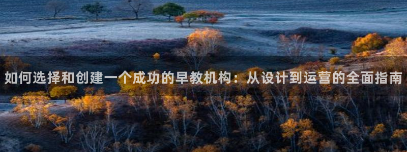 恒行主管6ll5l指定：如何选择和创建一个成功的早教机构：从设计到运营的全面指南