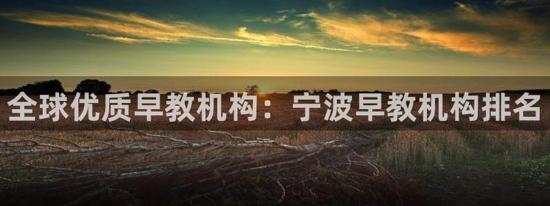 恒行注册招收6ll5l指定：全球优质早教机构：宁波早教机构排名