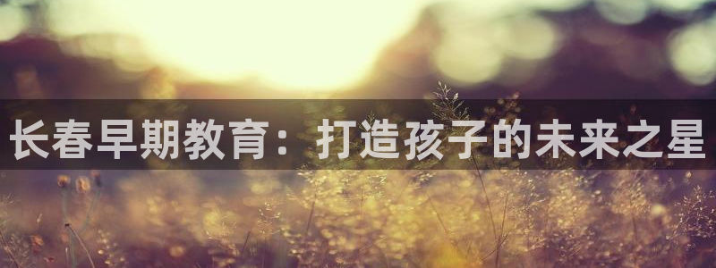 恒行2下74OO5：长春早期教育：打造孩子的未来之星