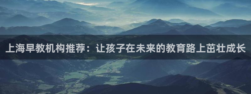 恒行娱乐陈74OOO5：上海早教机构推荐：让孩子在未来的教育路上茁壮成长